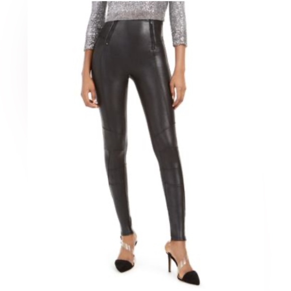 SPANX Pants - Spanx Black Faux Leather Leggings.  Size Small